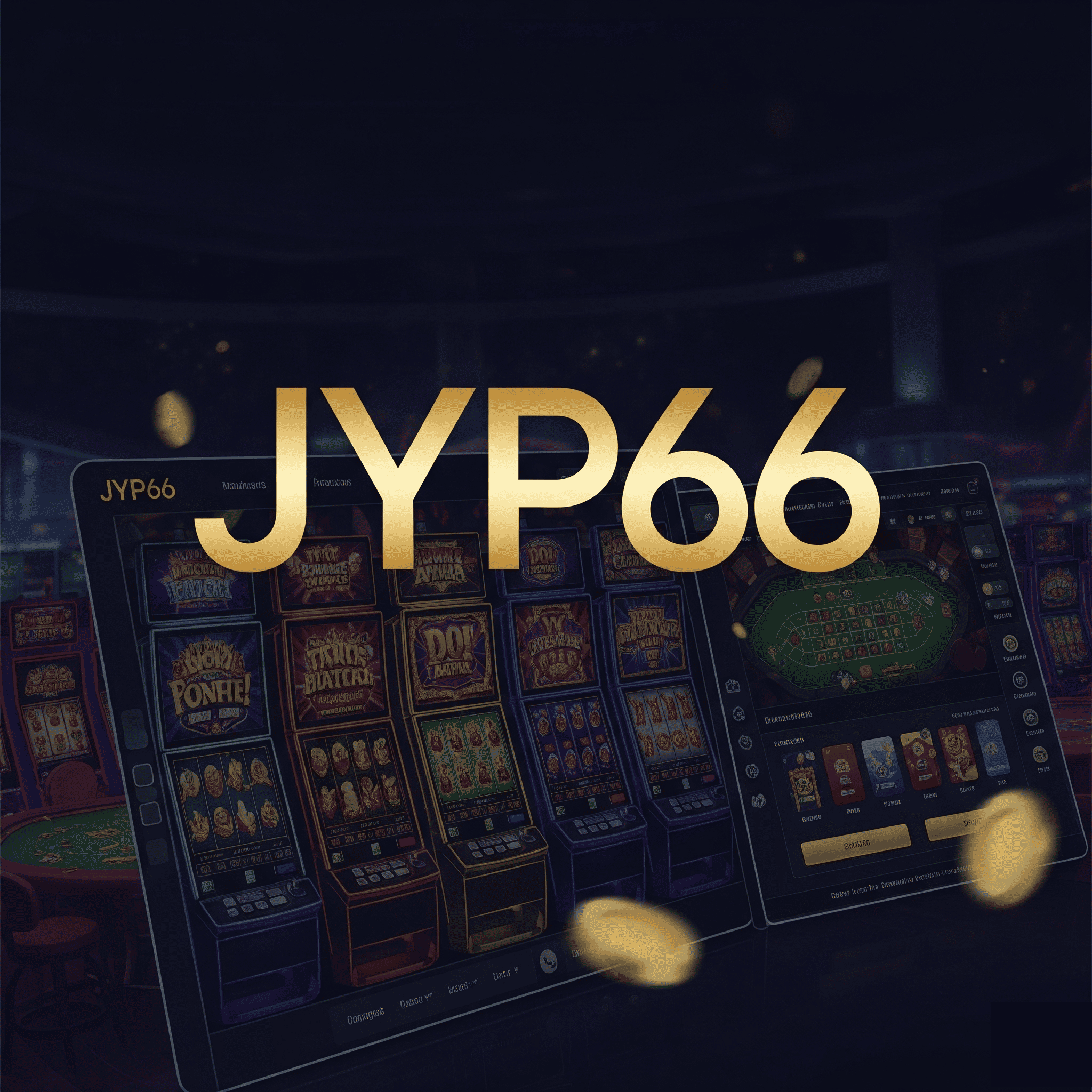 Dynamic montage of JYP66 gameplay including slots, live dealers, and sports betting